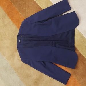 Theory Lindrayia Open-Front 3/4-Sleeve Wool Suiting Jacket